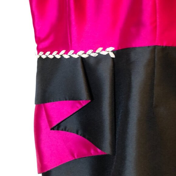 Ideas by Barbara Mini Gown Style# 8870 Hot Pink Black Size M NWT - Picture 4 of 11